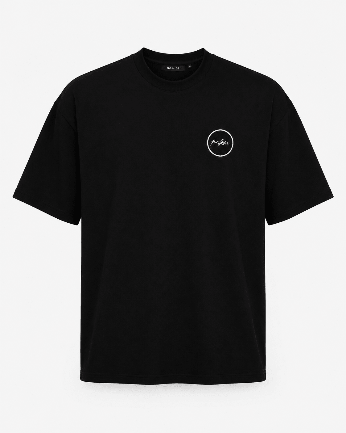 T-SHIRT BLACK CHENILLE PATCH - NO:HIDE